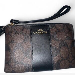 Coach Black and Gold Zip Pouch
